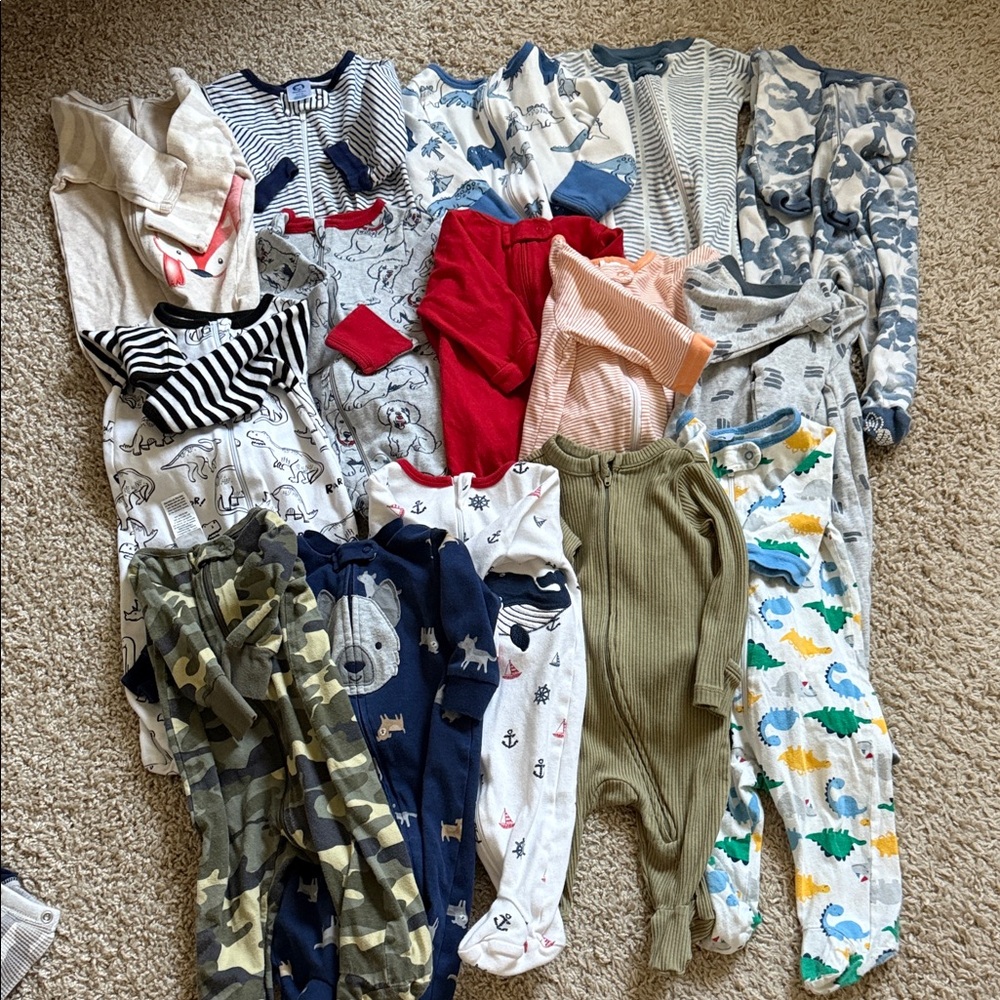 15 Assorted Baby Onesies and Pajamas